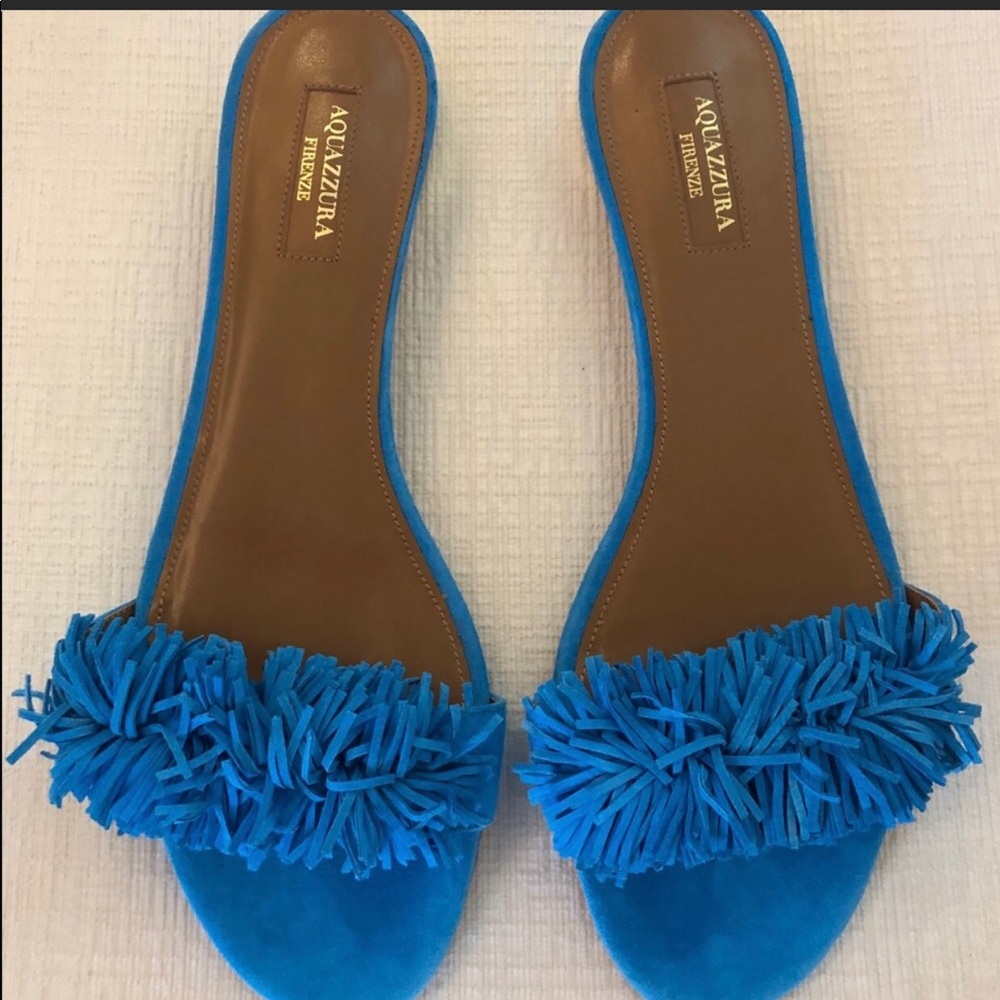 Aquazzura fringe slides